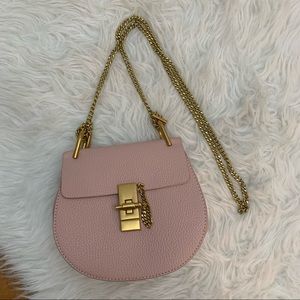 Pink and Gold Chain Strap Bag